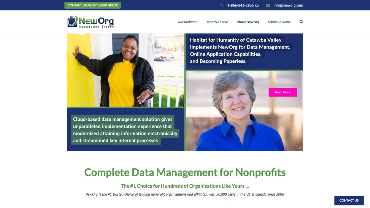Interface NewOrg Management System : fonctionnalités, prix, alternatives