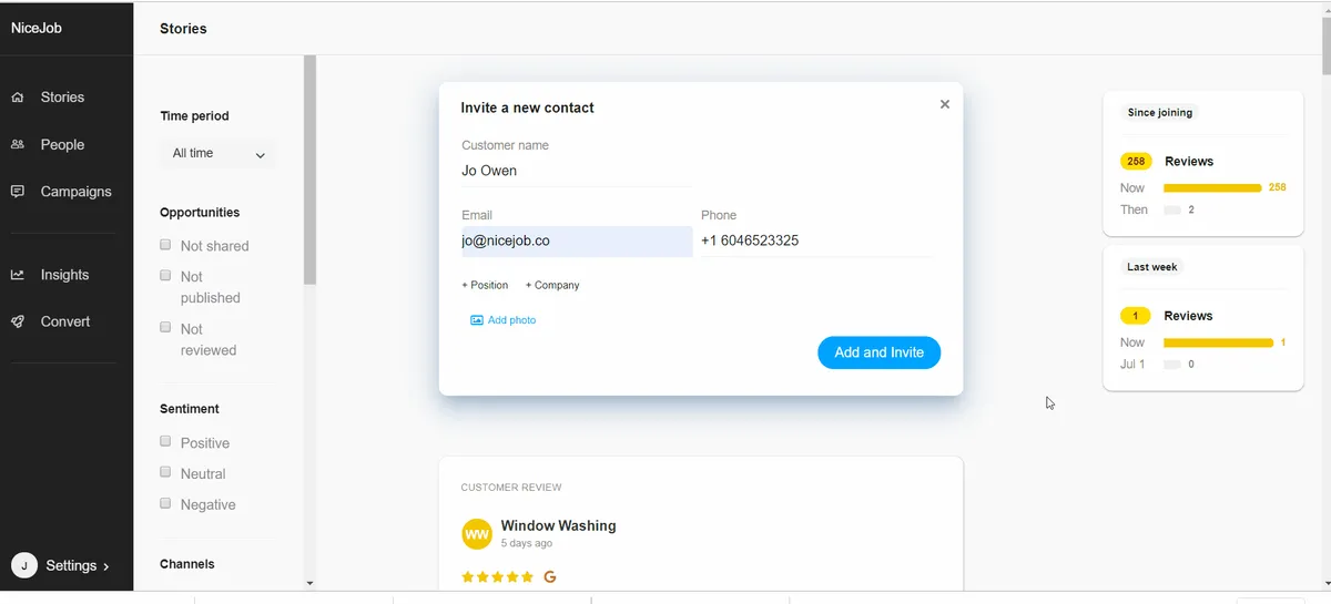 Interface NiceJob: image, ergonomie, alternatives