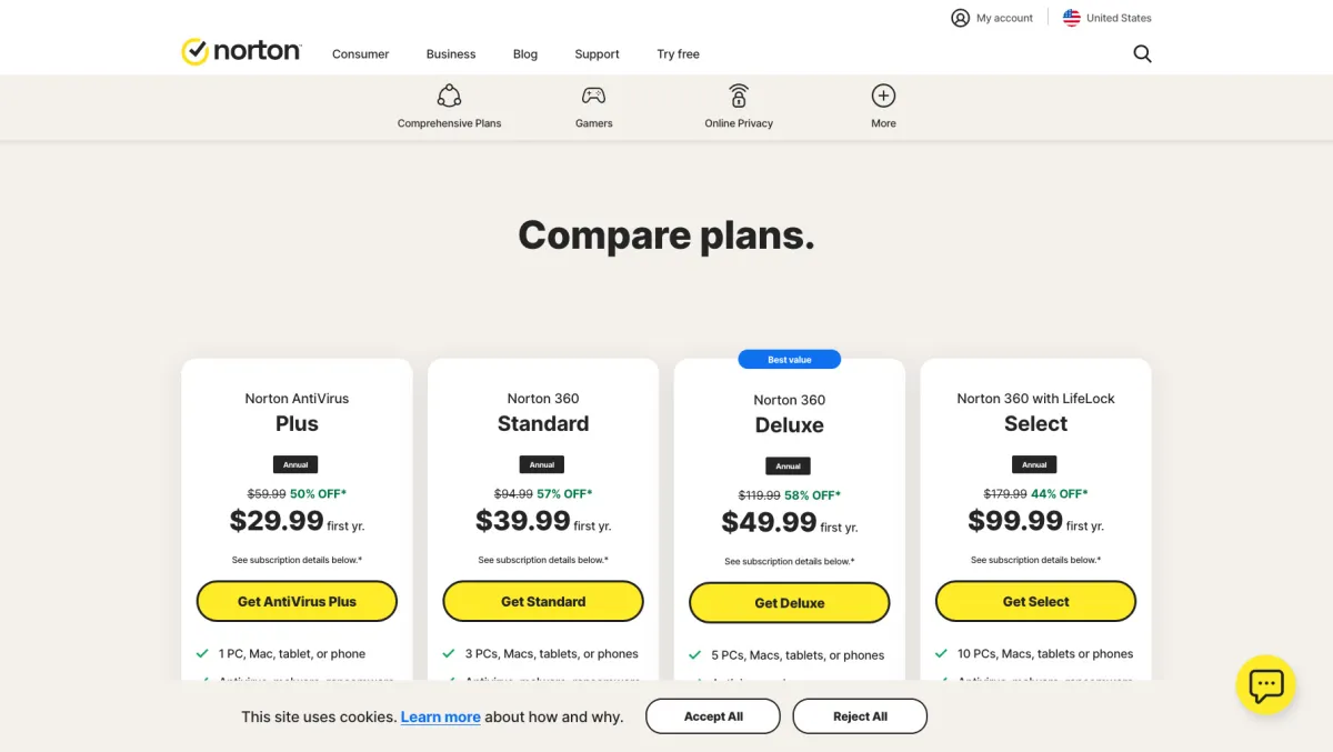 Interface Norton 360 : fonctionnalités, prix, alternatives
