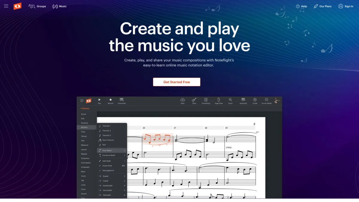 Interface Noteflight : image, ergonomie, alternatives