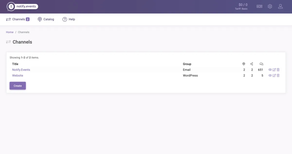 Interface Notify.Events: fonctionnalités, prix, alternatives Interface Notify.Events: fonctionnalités, prix, alternatives