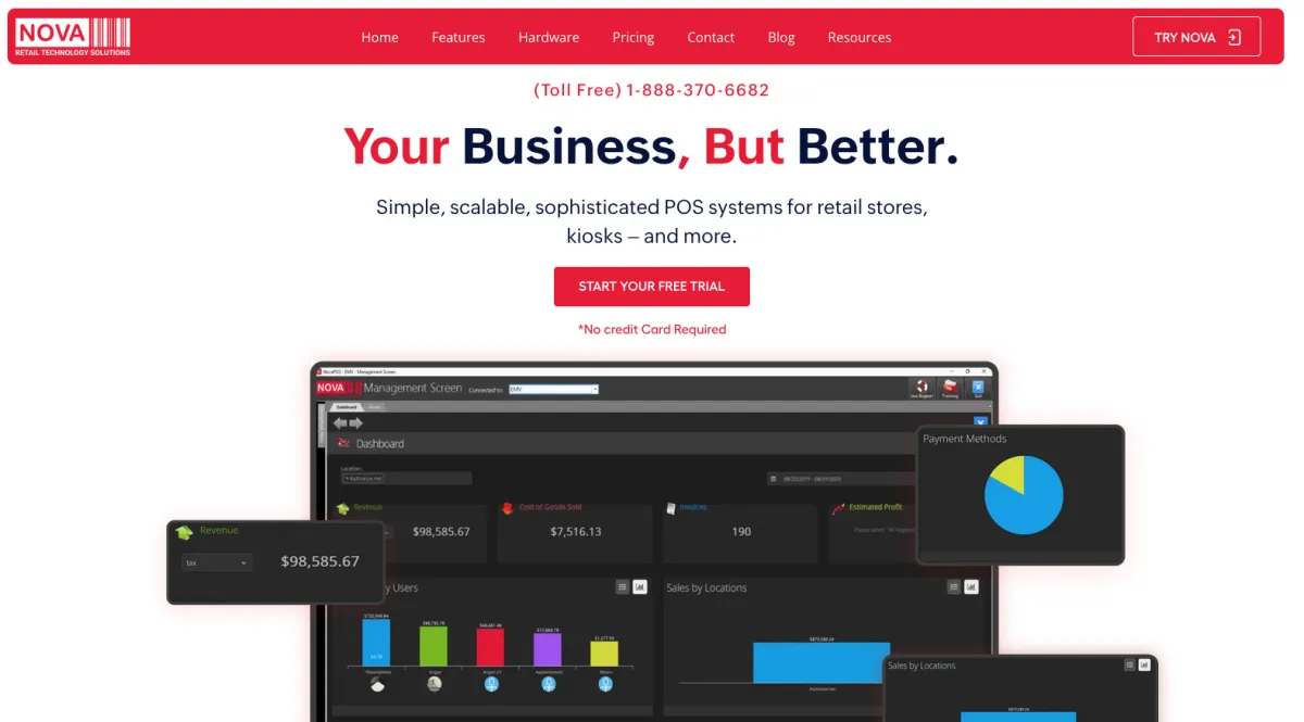 Interface NOVA Point of Sale : fonctionnalités, prix, alternatives