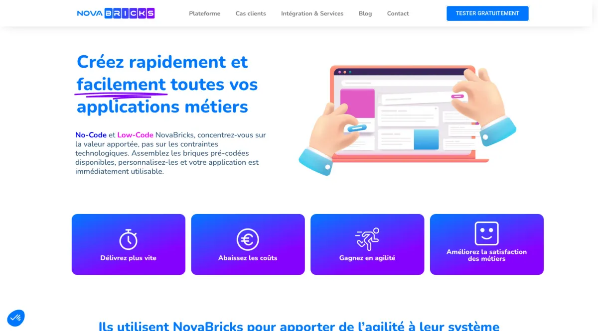 Interface Novabricks : image, ergonomie, alternatives