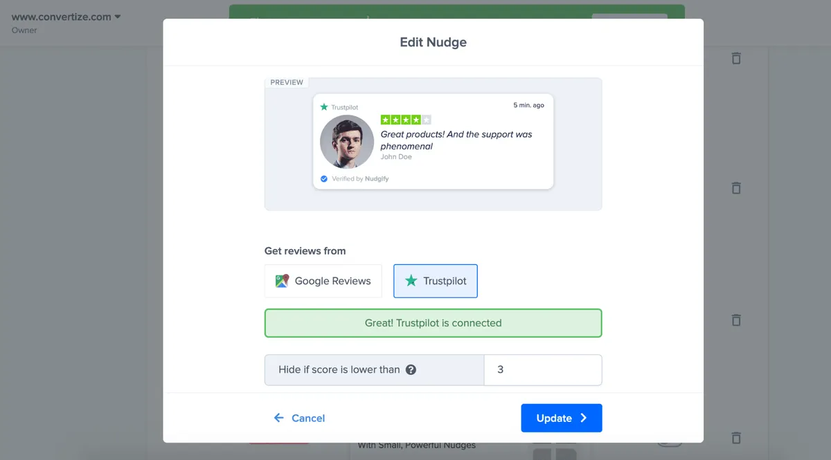 Notre avis sur Nudgify : un logiciel d'engagement client (customer engagement) à découvrir Notre avis sur Nudgify : un logiciel d'engagement client (customer engagement) à découvrir