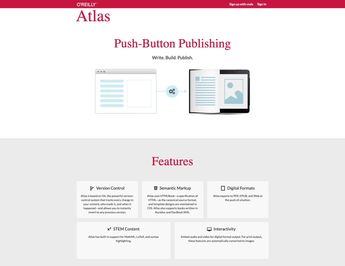 Interface O'Reilly Atlas : image, ergonomie, alternatives