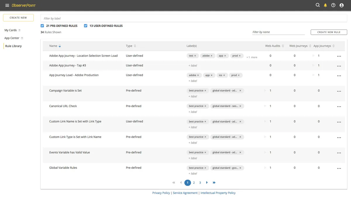 Interface ObservePoint: fonctionnalités, prix, alternatives Interface ObservePoint: fonctionnalités, prix, alternatives