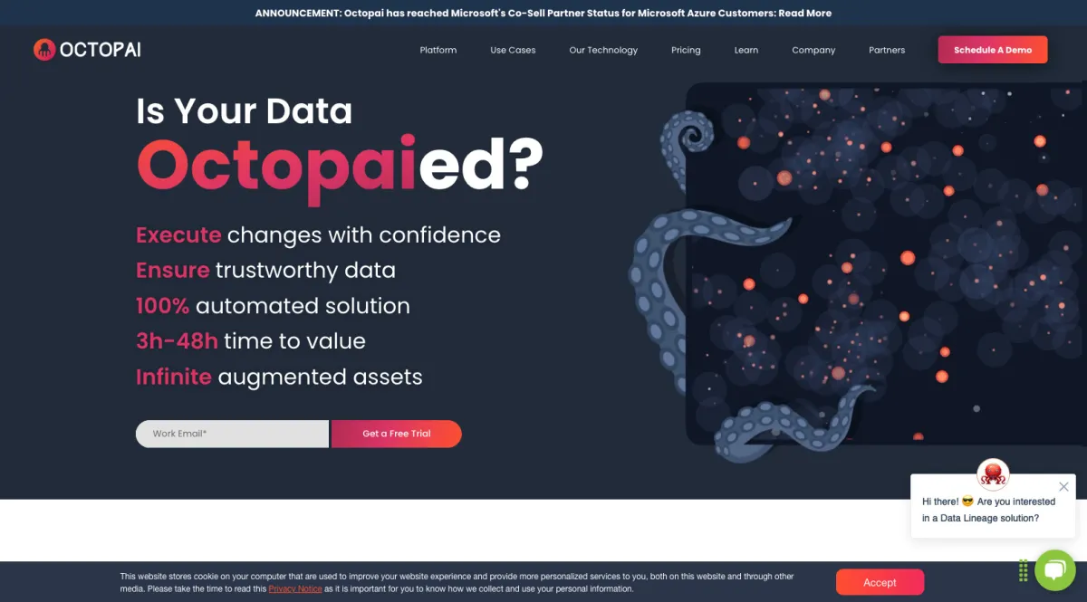Interface Octopai : fonctionnalités, prix, alternatives