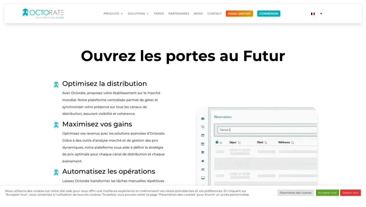 Interface Octorate : fonctionnalités, prix, alternatives