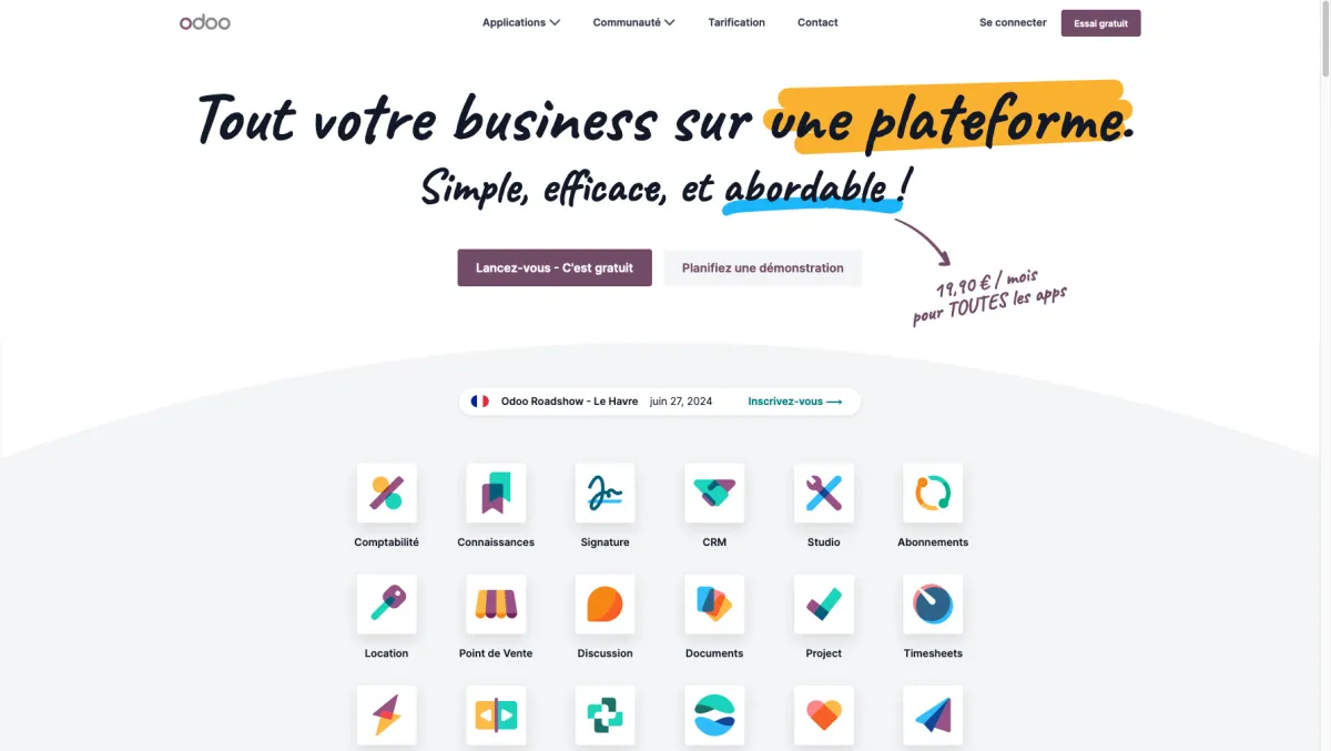 Interface Odoo Employees : fonctionnalités, prix, alternatives
