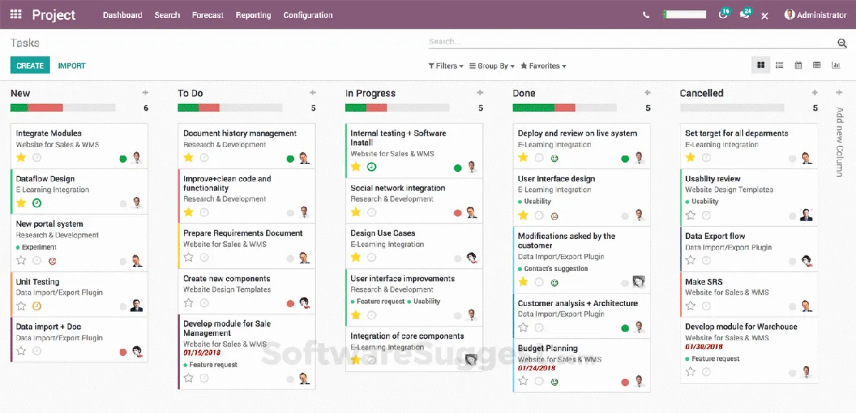Notre avis sur Odoo Projects : un logiciel de gestion de projet à découvrir