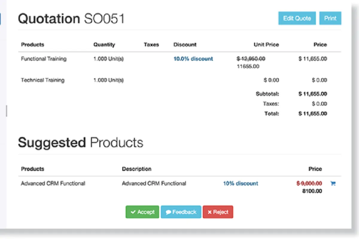 Notre avis sur Odoo Sales : un logiciel de devis à découvrir