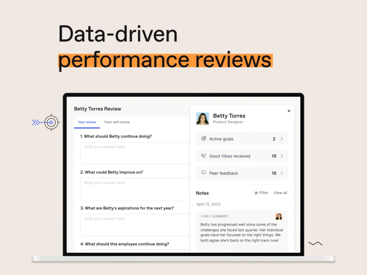 Interface Officevibe: fonctionnalités, prix, alternatives