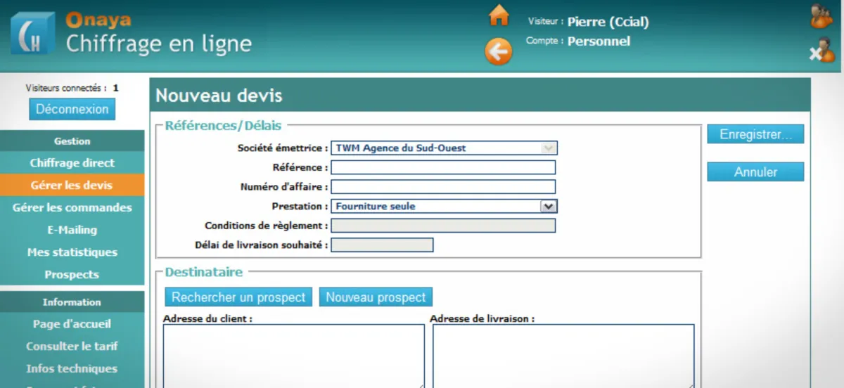 Interface Onaya Etudes De Prix: fonctionnalités, prix, alternatives