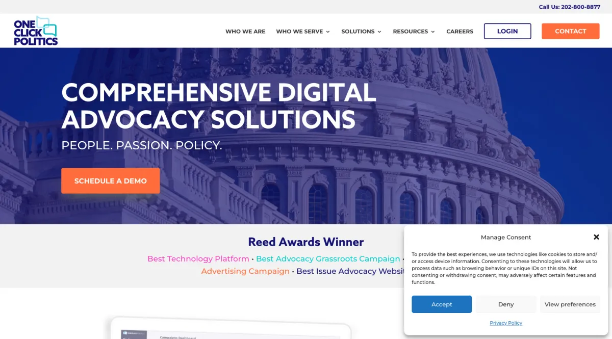 Interface One Click Politics : image, ergonomie, alternatives