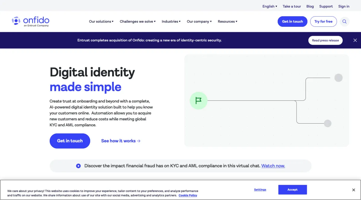 Interface Onfido : fonctionnalités, prix, alternatives