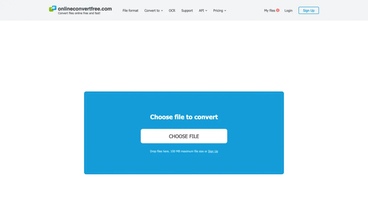 Interface OnlineConvertFree : fonctionnalités, prix, alternatives