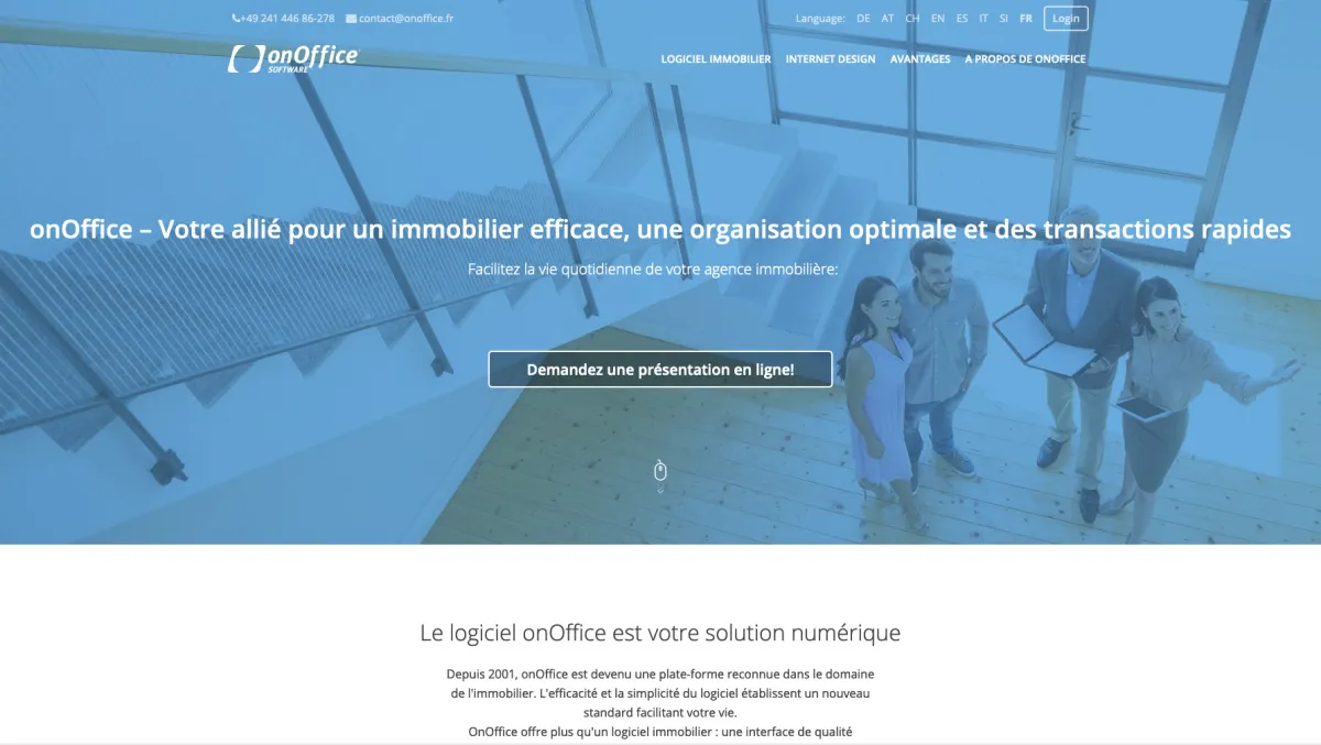 Interface onOffice : fonctionnalités, prix, alternatives