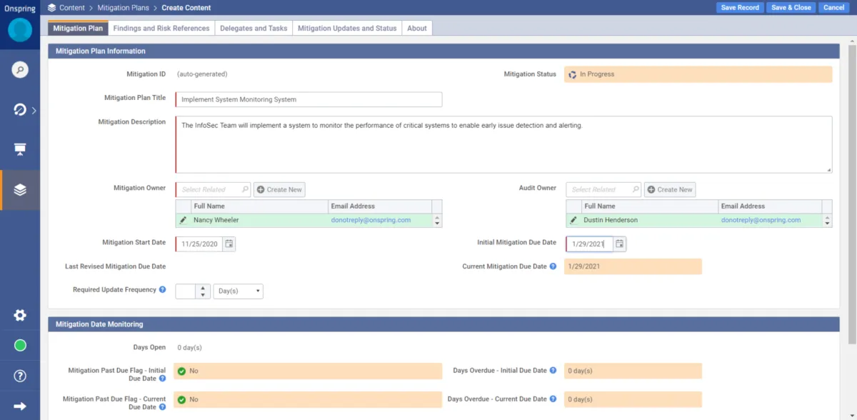 Interface Onspring: image, ergonomie, alternatives