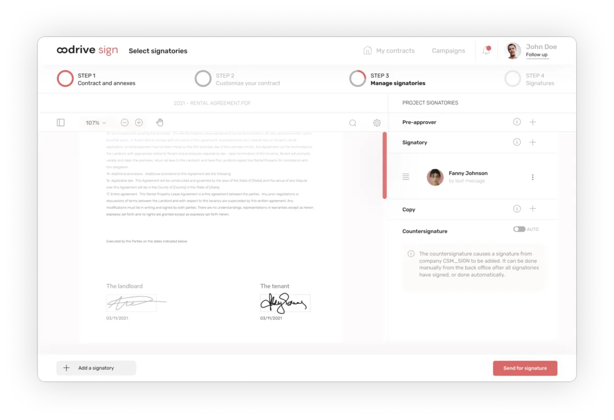Interface Oodrive Sign: image, ergonomie, alternatives