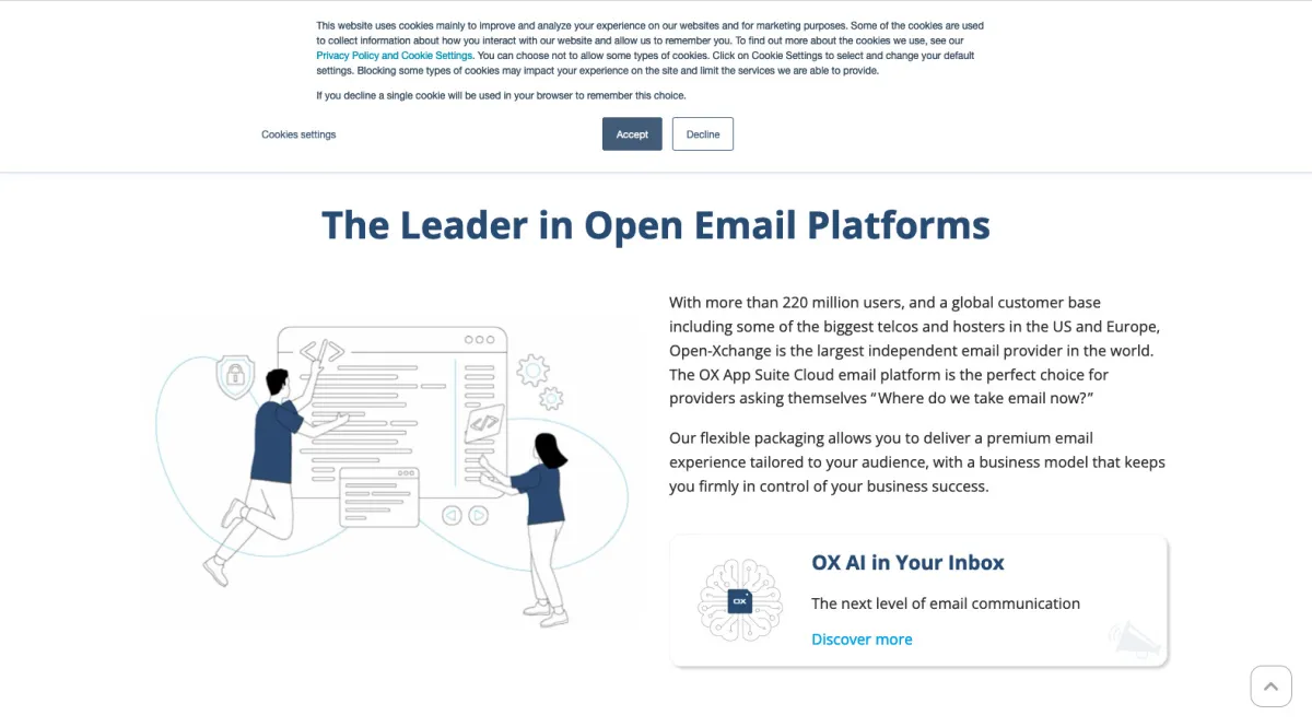 Interface Open-Xchange : image, ergonomie, alternatives