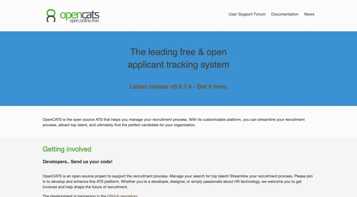Interface Opencats : image, ergonomie, alternatives