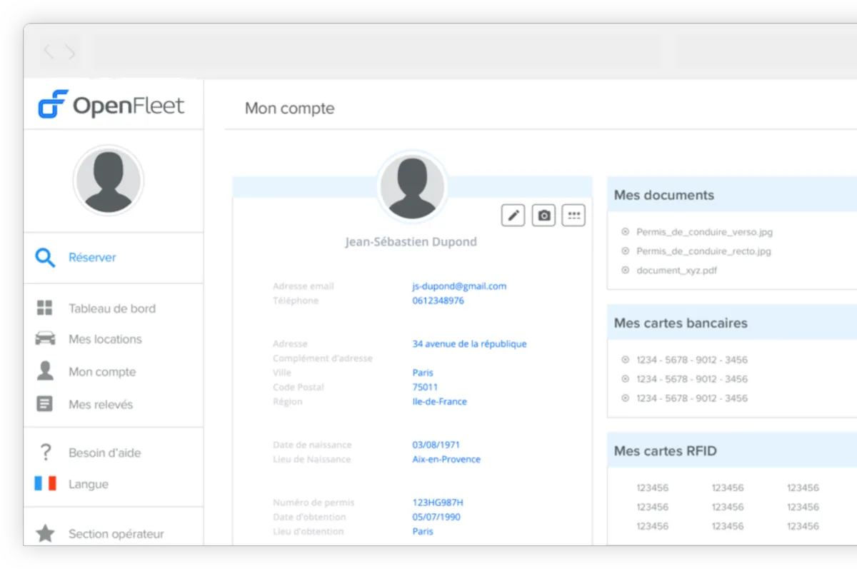 Interface OpenFleet: fonctionnalités, prix, alternatives