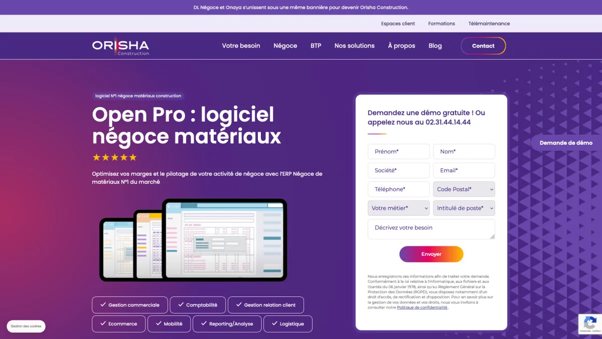 Interface OpenPro : fonctionnalités, prix, alternatives