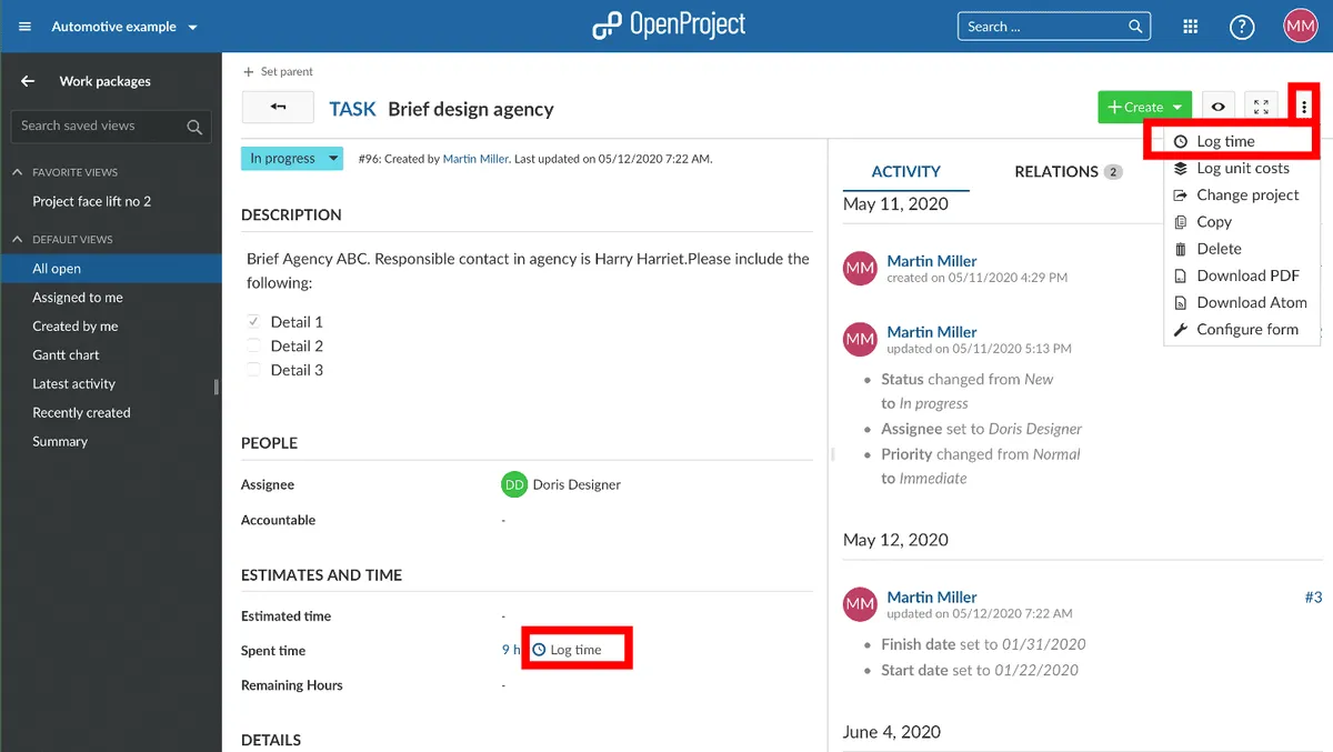 Interface Openproject: fonctionnalités, prix, alternatives