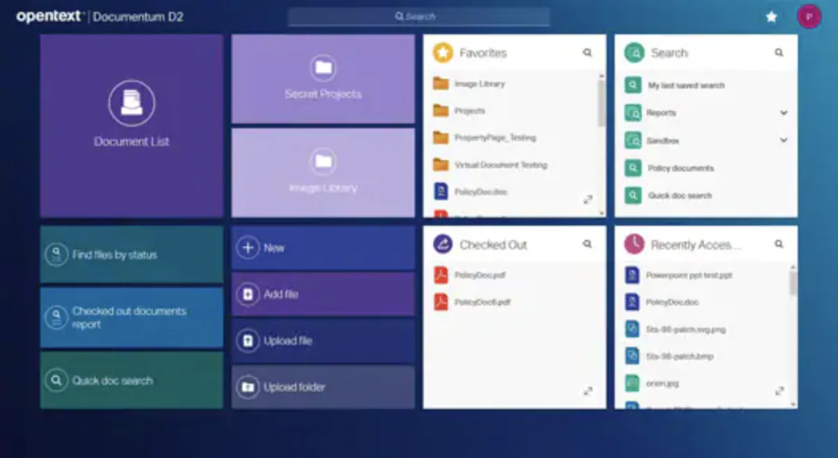 Interface OpenText Documentum: fonctionnalités, prix, alternatives