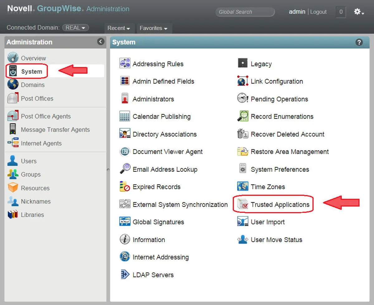 Interface OpenText GroupWise: image, ergonomie, alternatives