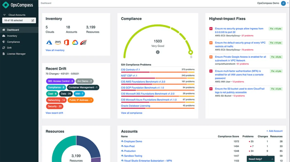 Interface OpsCompass: fonctionnalités, prix, alternatives Interface OpsCompass: fonctionnalités, prix, alternatives