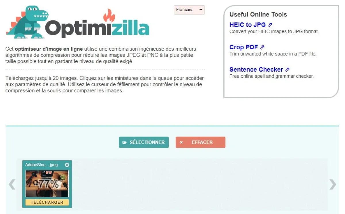 Notre avis sur Optimizilla : un logiciel d'optimisation d'images à découvrir