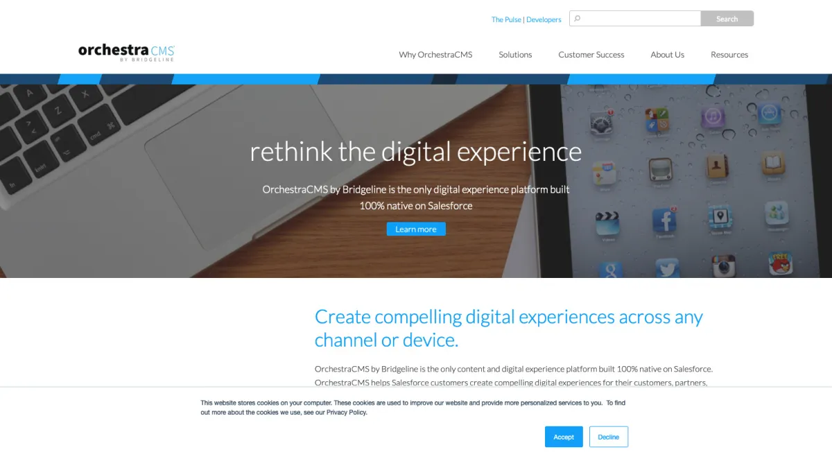 Interface OrchestraCMS : image, ergonomie, alternatives