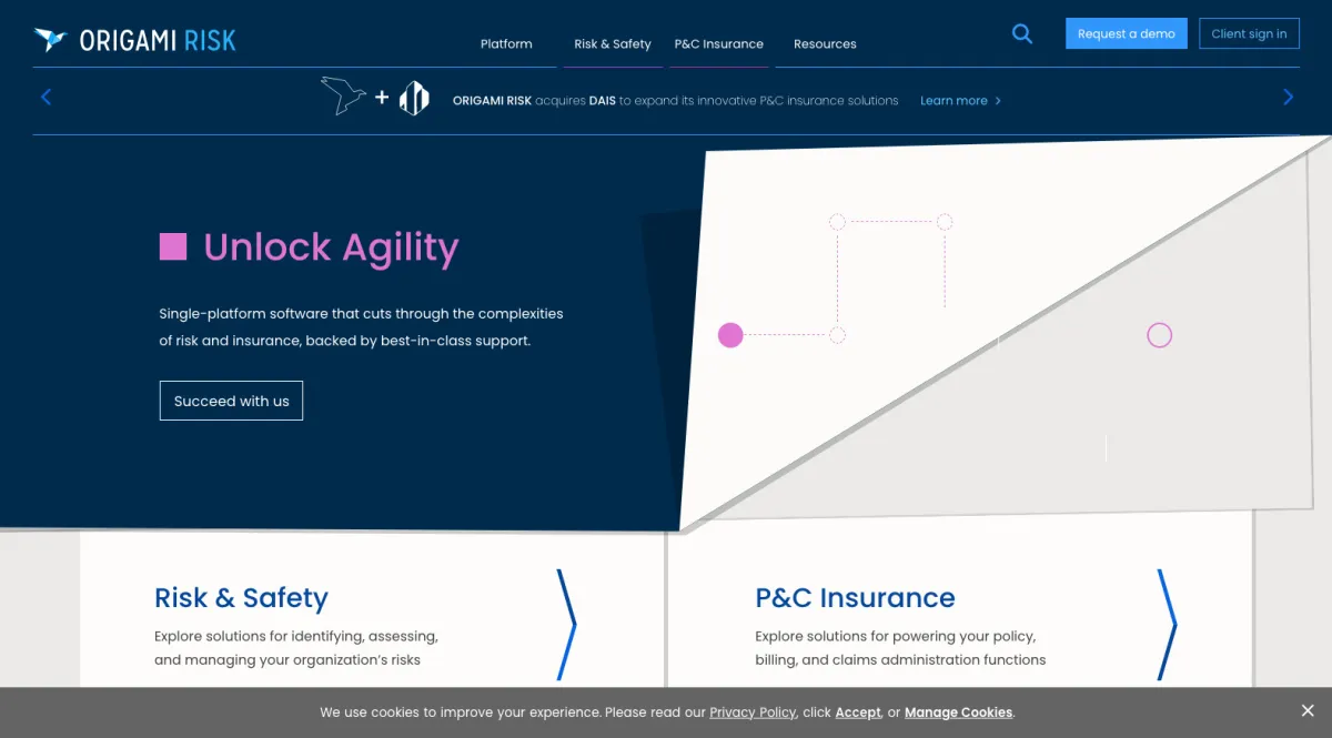 Interface Origami Risk : fonctionnalités, prix, alternatives