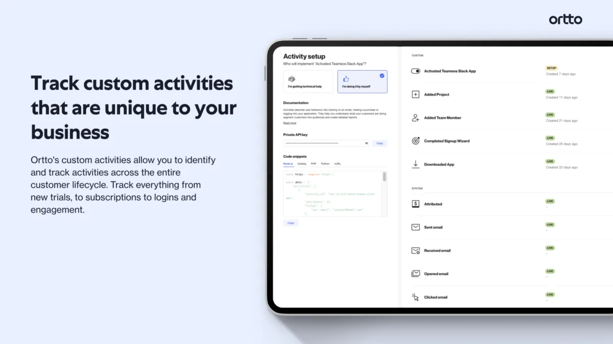 Interface Ortto: fonctionnalités, prix, alternatives