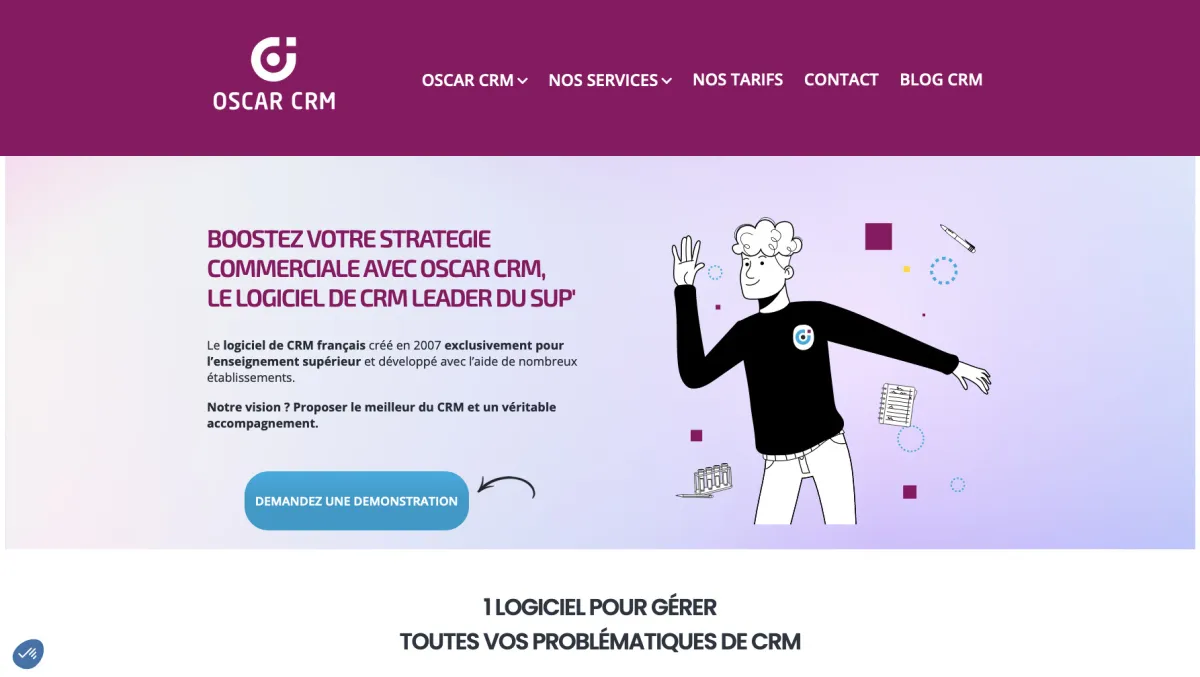 Interface Oscar Campus CRM : fonctionnalités, prix, alternatives