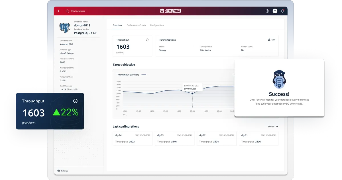 Notre avis sur OtterTune : un logiciel de surveillance de base de données à découvrir