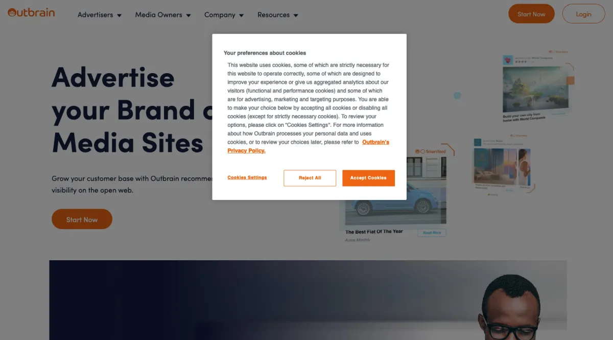 Interface Outbrain : fonctionnalités, prix, alternatives