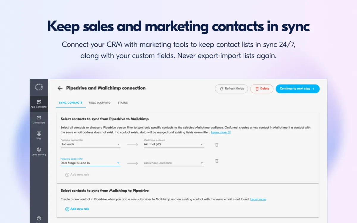 Interface Outfunnel: fonctionnalités, prix, alternatives