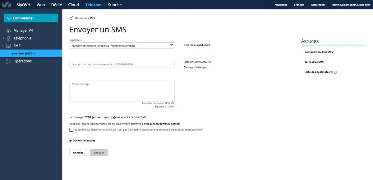 OVH Télécom SMS Pro: avis sur le logiciel d'envoi de SMS marketing: fonctionnalités, avantages, inconvénients et tarifs OVH Télécom SMS Pro: avis sur le logiciel d'envoi de SMS marketing: fonctionnalités, avantages, inconvénients et tarifs