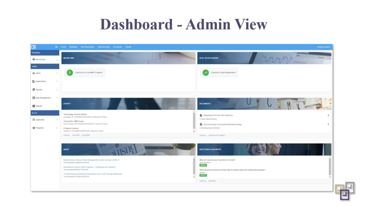 Interface PartnerPortal: fonctionnalités, prix, alternatives
