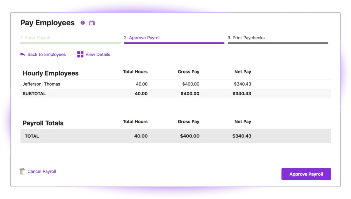 Interface Patriot Payroll: image, ergonomie, alternatives