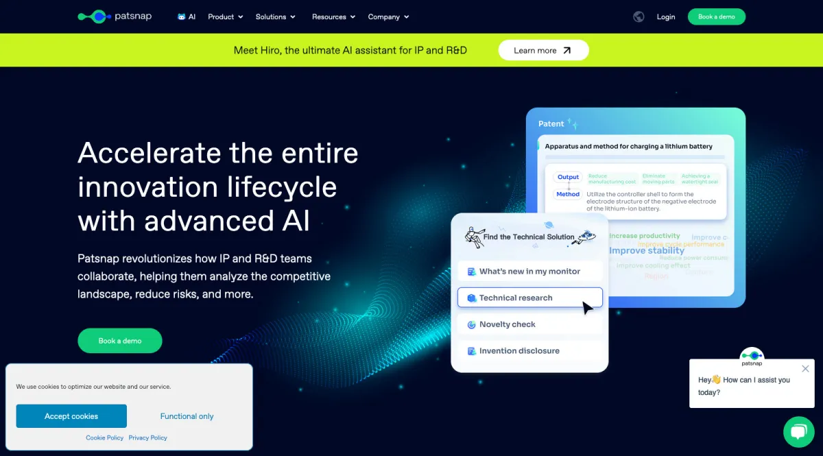 Interface PatSnap : fonctionnalités, prix, alternatives