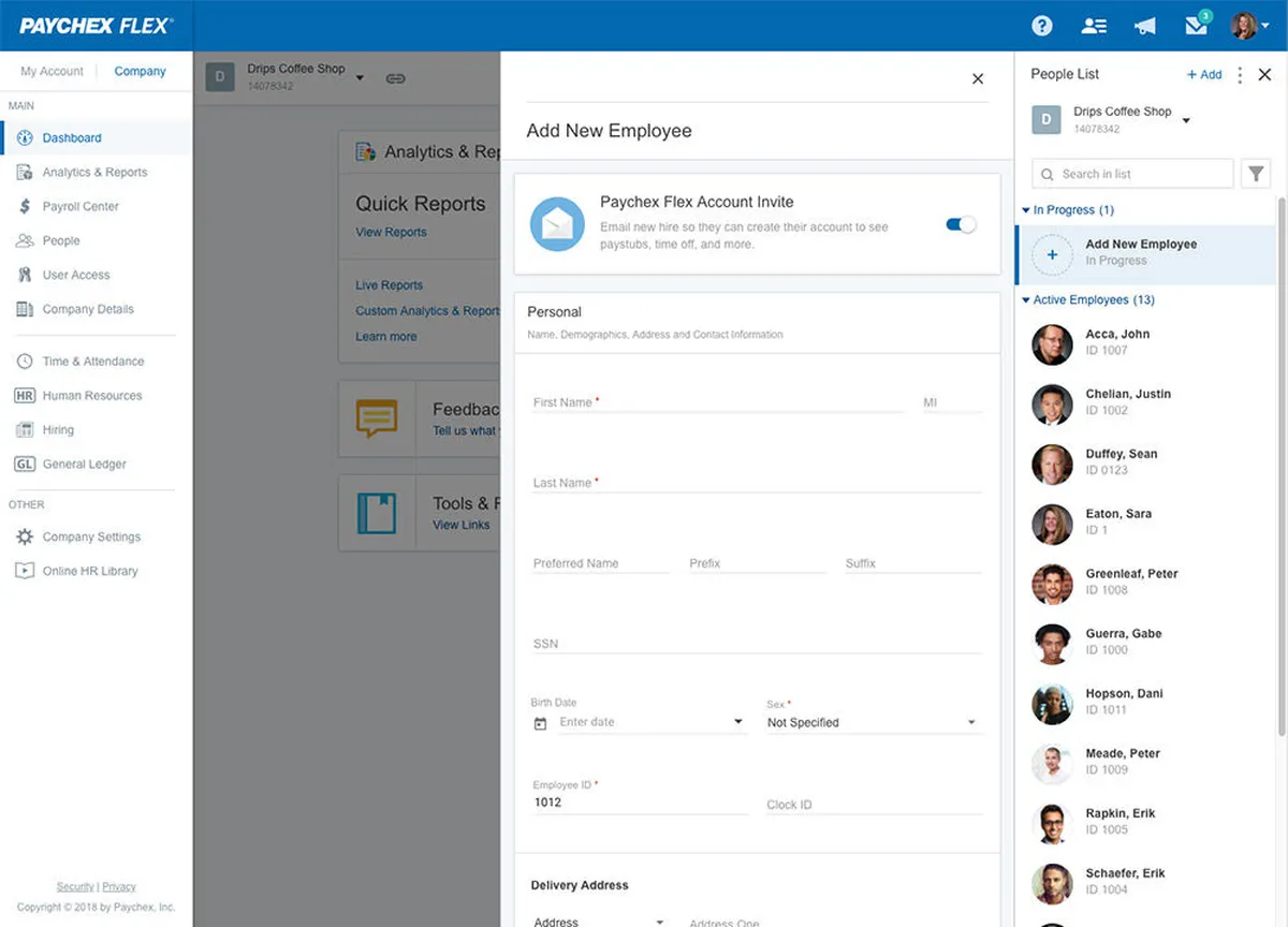 Interface Paychex Flex: image, ergonomie, alternatives Interface Paychex Flex: image, ergonomie, alternatives