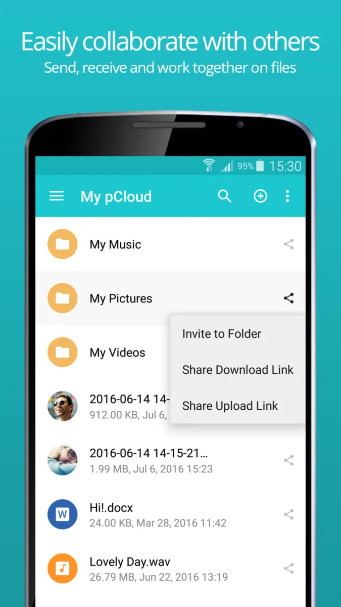 Interface pCloud Business: fonctionnalités, prix, alternatives