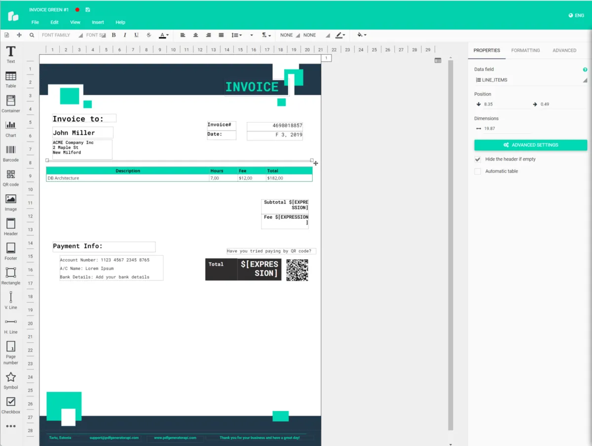 Interface PDF Generator API: fonctionnalités, prix, alternatives