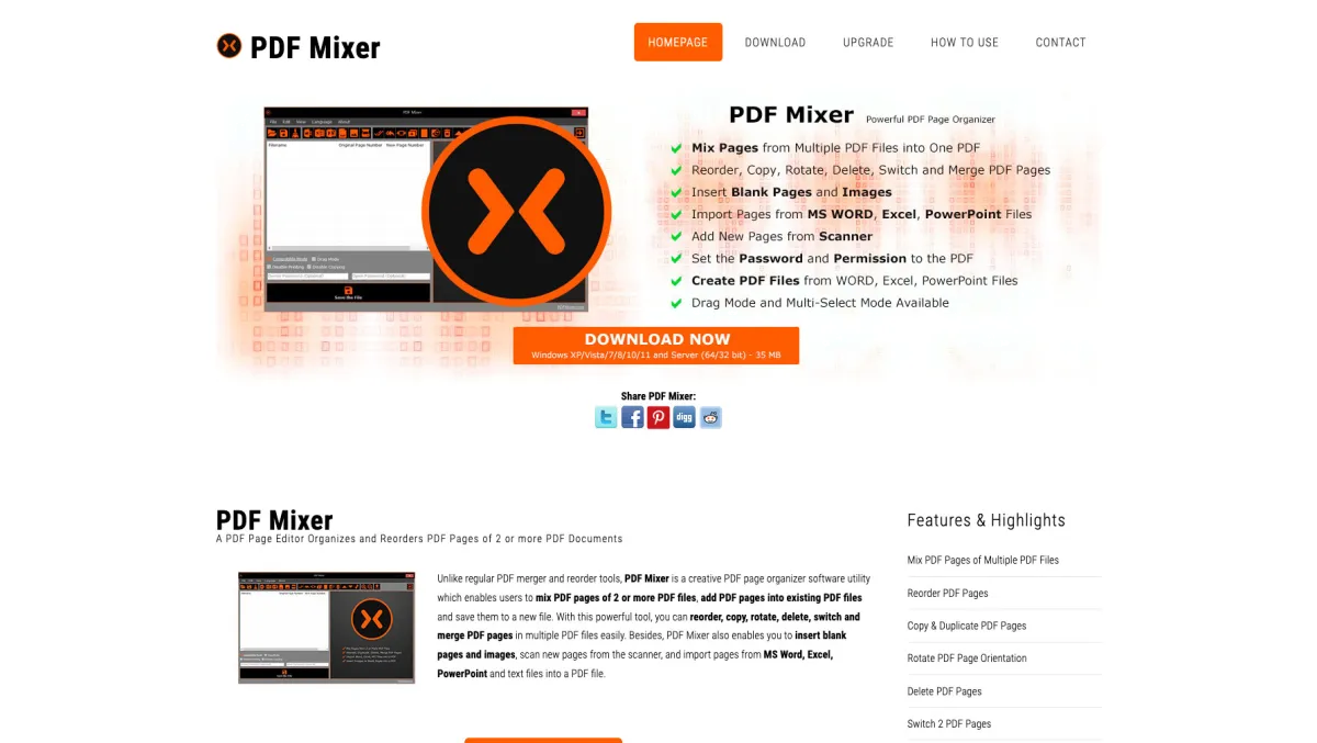 Interface PDF Mixer : fonctionnalités, prix, alternatives