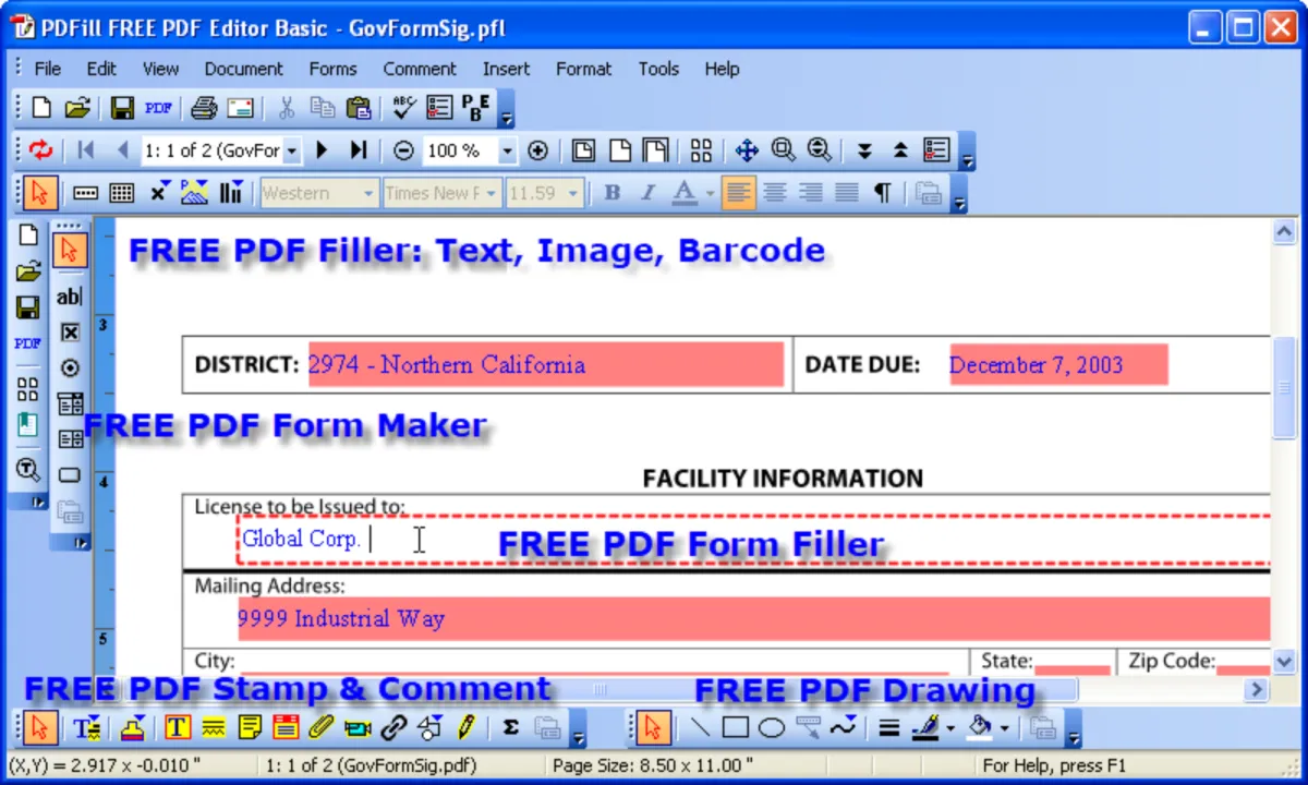 Interface PDFill: fonctionnalités, prix, alternatives