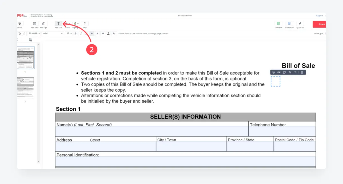 Interface PDFLiner: fonctionnalités, prix, alternatives