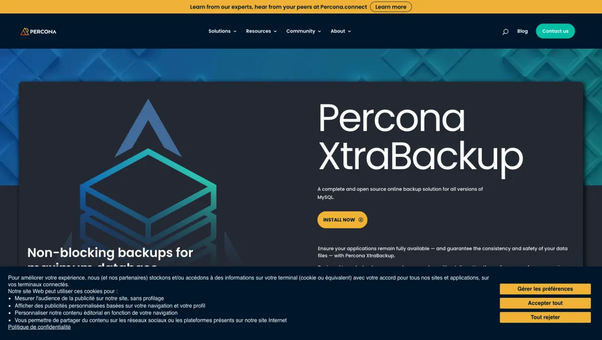 Percona XtraBackup: avis sur la base de données (database): fonctionnalités, avantages, inconvénients et tarifs Percona XtraBackup: avis sur la base de données (database): fonctionnalités, avantages, inconvénients et tarifs